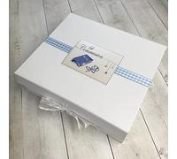 1ST Communion - Hanging Stars, Bible & Beads, Blue - A4 Keepsake Box - by WHITE COTTON CARDS (1HCB2X)