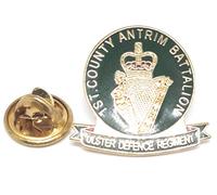 1st county antrim battalion ulster defence regiment lapel pin badge