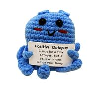 1st Day At School Gifts,Back To School Gift,Good Luck Gifts in New School, Cute Stuff Positive Octopus Wool Crochet Doll Creative Cheering Presents for Women Men Family Friends