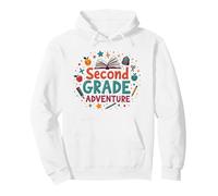 1st Day of 2nd Grade Girls Back to School Let the Adventure Begin Pullover Hoodie, Adult Unisex, White, Large