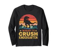 1st Day of Kindergarten I'm Ready to Crush Dinosaur Boys Tee Long Sleeve T-Shirt