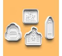 1st Day of School Cookie Cutter Set School Theme Cookie Cutters for Baking, Back to School, Teacher Gifts, Lunchbox Treat Biscuits