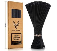 1st Deer Reed Diffuser Sticks (24cm x 3mm) - 100 Pcs Black Rattan Essential Oil Aroma Refill Wood Sticks for Spa, Fragrance, Aromatherapy (10 Inch, Black Color)