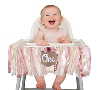 1st/First Birthday High Chair Banner for Girls,First Birthday Decorations for Girl,Highchair Garland Decoration for Princess,Fairy Baby 1st Party Photo Props(Pink)