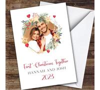 1st First Xmas Together Photo Wreath Custom Greeting Personalised Christmas Card | Christmas Card | Any Relation Xmas Card