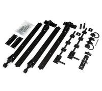 1st Fix South Black 18" Adjustable Hook And Band Hinge Set For Double Gates/Doors