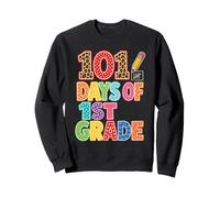 1st Grade 101 Days Of School Leopard Print Girls Sweatshirt