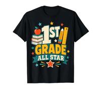 1st Grade Back to School First Grader Classroom Star Value Graphic T-Shirt, Men, Black, M