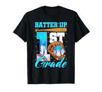 1st Grade Batter Up Baseball Ice Cream Drip Back to School T-Shirt