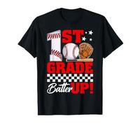 1st Grade Batter Up Students Baseball Back to School Boy Kid T-Shirt