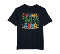 1st Grade Boy Gang: Playful School Adventure Squad T-Shirt, Men's Big and Tall, Black, 6X Tall