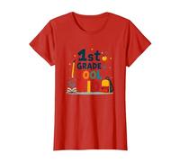1st Grade Cool Kid School Celebration for Young Learners T-Shirt, Women, Red, M