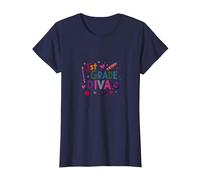 1st Grade Diva: Sassy School Starter Celebration T-Shirt, Women, Navy, M