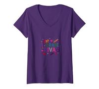 1st Grade Diva: Sassy School Starter Celebration V-Neck T-Shirt, Women, Purple, XL