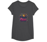 1st Grade Diva Sparkle and Shine Crown Stars T-Shirt, Girls, Dark Heather Grey, XS
