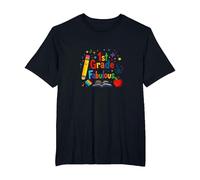 1st Grade & Fabulous: Cheerful School Beginnings T-Shirt, Men's Big and Tall, Black, 4X Tall