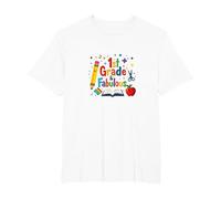 1st Grade & Fabulous: Cheerful School Beginnings T-Shirt, Men's Big and Tall, White, 4X Tall