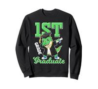 1st Grade graduate 2026 dabbing dinosaur class 26 graduation Sweatshirt