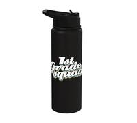 1st Grade Squad Retro Typography Funny Back to School Stainless Steel Insulated Water Bottle