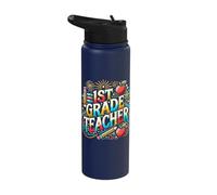 1st Grade Teacher Back to School Retro Stainless Steel Insulated Water Bottle
