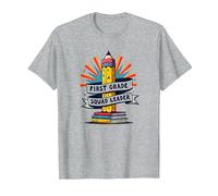 1st Grade Teacher Squad Leader Classroom Inspiration T-Shirt, Men, Heather Grey, 3XL
