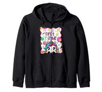 1st Grade Unicorn Back to School First Grade Team Girls Kids Zip Hoodie