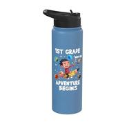 1st Grade Where The Adventure Begins Back to School Stainless Steel Insulated Water Bottle
