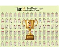 1st Guitar Open G Tuning Chord Chart Extended Edition 168 Chords A4 Double Sided