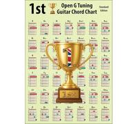 1st Guitar Open G Tuning Chord Chart Standard 84 Chords A5 Double Sided