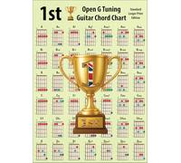1st Guitar Open G Tuning Chord Chart Standard Larger Print 84 Chords A4