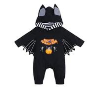 1st Halloween Baby Outfit Newborn Boy Girl Pumpkin Halloween Cosplay Clothes Infant Bat Clothes Hoodie Romper Playsuit Jumpsuits My First Festival Outfit (G-Orange, 3-6 Months)