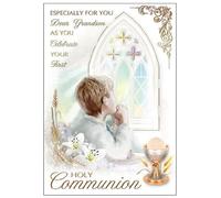 1st Holy Communion Greeting Card Grandson Symbolic Boys