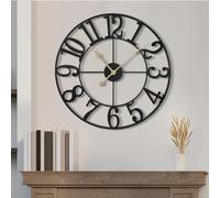 1st owned Large Wall Clocks for Living Room Decor, Silent Non Ticking Wall Clocks Battery Operated, 18 Inch Decorative Analog Metal Indoor Wall Clock for Kitchen, Bedroom, Office Decor