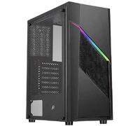 1st Player RB-2 Mid Tower RGB Gaming Case - Black - RGB Mesh Front Panel and Tempered Glass side panel