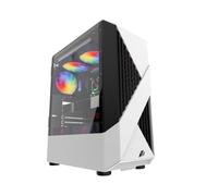 1st Player F3-A White ATX Gaming Case - Tempered Glass Side Panel, Large Vented Front Panel - No Fans Inc