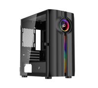 1st Player IS3-BK ARGB Tempered Glass Mid Tower Gaming Case - Black