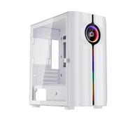 1st Player IS3-BK ARGB Tempered Glass Mid Tower Gaming Case - White
