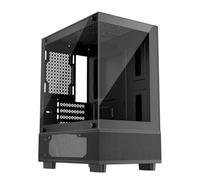 1st Player MIKU Mi2-A Micro ATX PC Gaming Case, Panoramic Tempered Glass + Mesh Hybrid Panel For Increased Airflow - Black
