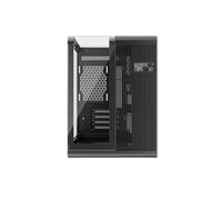 1st Player RT5 Micro ATX PC Gaming Case - Dual Chamber, LED Screen and Curved Panoramic Tempered Glass (RT5 Black No Fans)
