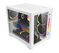 1st Player Steampunk SP7 - ATX Gaming Case - Dual Chamber - RGB LED Bar - Panoramic Quick Release Front/Side Tempered Glass - Support 360mm Radiator - USB 3.0 x 2 / USB Type C x 1 - White