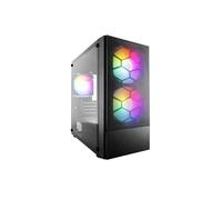 1st Player X4-M ARGB Black Micro ATX Gaming Case - Mesh Front Panel and Tempered Glass side Panel 3 x ARGB Fans Pre-Installed