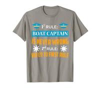 1st Rule Boat Captain Is Never Wrong T-Shirt - Funny Boat T T-Shirt