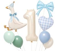 1st Silly Goose Birthday Balloons for Boys Blue Number One Decorations