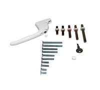1st Time Fix White UPVC Double Glazing Universal Inline Espag Lockable Window Handle Multi Spindles & Screws (White)