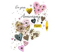 1st to 15th Wedding Greeting Card Hand-Finished Champagne Range Cards JGS623