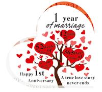 1st Wedding Anniversary Acrylic Decorative Ornament Heart Decoration Modern Home Decor for Bedroom, Office, Living Room, Craft, Wedding Anniversary, Birthday Gift