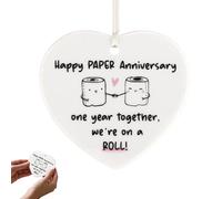 1st Wedding Anniversary Gifts for Her Plaque Ornament, First Anniversary Gift for Wife Couple Wedding Presents Commemorative Plaque for Husband Wife Family Partner Ornaments