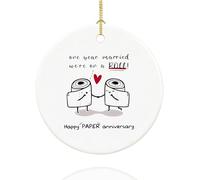 1st Wedding Anniversary Plaque Gift, One Year Married Gift, Paper Wedding Anniversary Present, White Heart Acrylic Plaque for Couples, Husband, Wife, 1 Year Together Keepsake.