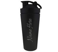 1stclassgifts [Custom] Personalised Engraved Large Name Protein Shaker Bottle 739ml 25oz Selection Of Colours (Black)