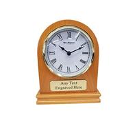 1stclassgifts [Custom] Personalised Wooden Arched Mantel Clock Wedding/Anniversary/Birthday/Retirement